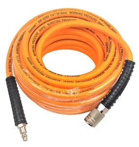 1/4" x 33 FT PVC Rubber Hybrid Air Hose Quick Coupler Fittings 300 PSI A831806A - Picture 1 of 3