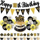 40th 50th 60th Gold Black Cake Topper Age Garland Banner Birthday Balloons Set