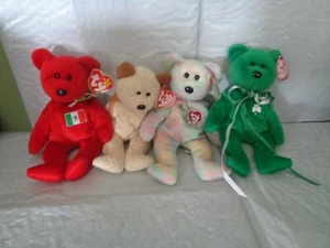 (4) TY - Beanie Baby/ Babies - Osito - Erin - Celebrate - Huggy - Picture 1 of 1