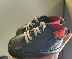 FILA Infant Baby Shoes Size 0-4 Months Black - Picture 1 of 9