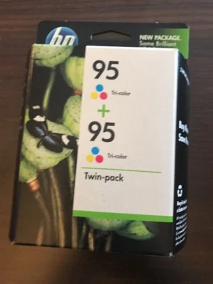 New Genuine HP 95 Tricolor Twin Pack 2 Ink CD886FN Cartridges 2011 Expiration - Image 1 of 4