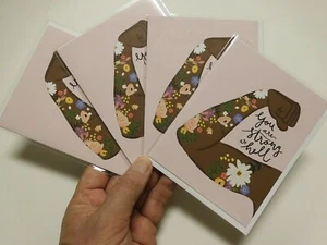 4 Karten Bloomwolf Studio Ermutigung Unterstützung STARK WIE DIE HÖLLE innen leer - Bild 1 von 5