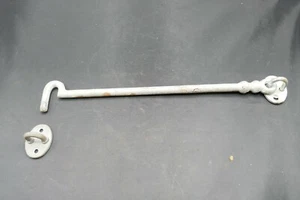 Vintage Long Galvanised Steel Cabin Hook 1970s-Door Garage Shed Patio Door 12" - Picture 1 of 10