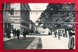 Cartolina Praga Josefstadt Josefov 1910 circa lotto di strade con molti tipi (85292 - Foto 1 di 2