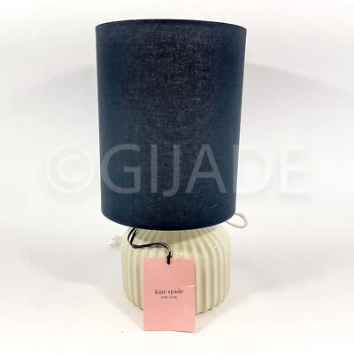 Kate Spade Lamp Black / Cream Cylinder Ceramic Table Lamp with Shade New - Image 1 of 4