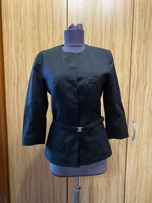 BLAZER NARCISO RODRIGUEZ SARGA NEGRA LANA CINTURÓN-IT 40 Foto 1 de 4