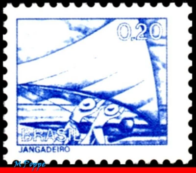 1443 BRAZIL 1976 NATIONAL PROFESSIONS, ,RAFT FISHERMEN, SAILING, MNH - Image 1 of 2