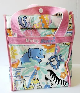 Vintage Baby Boom Diaper Bag Mini Tote Bag Pink Safari Animals 1990's  - Picture 1 of 13