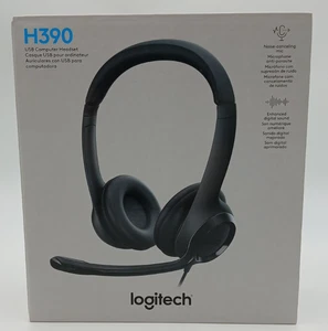 Logitech H390 Headset Wired USB-A Computer Headset Black Noise Cancel Mic SEALED - Picture 1 of 24