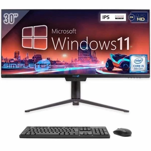 Aio All IN One I5 21:9 Ultrawide 30 " Windows 11 8gb 240gb 2k IPS Wifi 6 PC BT _ - Picture 1 of 12