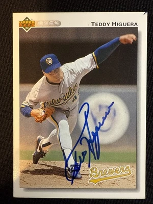 1992 Upper Deck Teddy Higuera Signed Card 138 Brewers Autograph Auto - Image 1 of 2