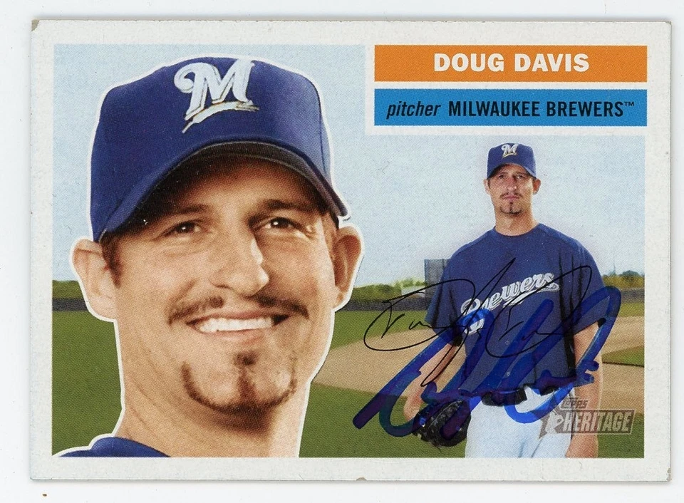 2005 Topps Heritage Даг Дэвис автограф IP TTM #359 Brewers - Изображение 1 из 1