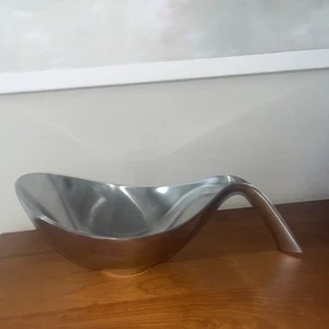 Villeroy & Boch “New Wave” Metal Modern  Spoon-Shaped Salad Bowl.  Early 2000s. - Picture 1 of 13
