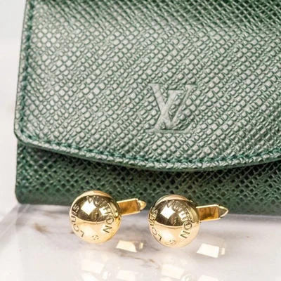 LOUIS VUITTON Bouton de Manchette Crew Cufflinks M30984 W/case Gold tone Auth[S] - Image 1 of 4