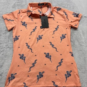 Bad Birdie Sidewinder Sundays sportliches Damen-Poloshirt Schlange Größe Large - Bild 1 von 5