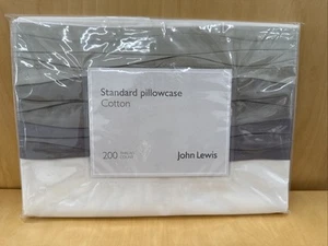 John Lewis Standard Pillowcase cotton 200 Thread Count Silk Waves New - Picture 1 of 3