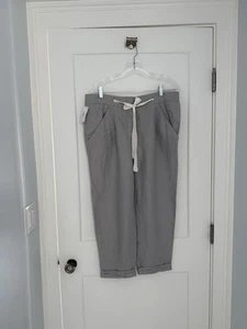 Wilfred Aritzia Linen Blend Tie Front Button Fly Trouser Pants Gray Size Small - Picture 1 of 4