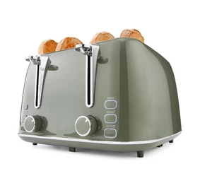 4 Slice Retro Toaster Adjustable Browning control Cord storage Function - Picture 1 of 7