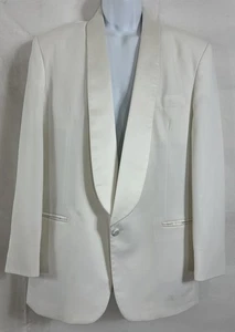 Chaqueta de Esmoquin Blanca Formal Wear by Raffinati Talla 41L Solapas de Satén con Muescas - Imagen 1 de 17