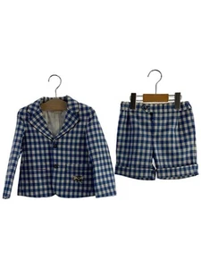 GUCCI KIDS SET UP 36 WOOL Blue GINGHAM CK Used - Picture 1 of 5