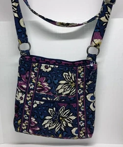 VERA BRADLEY Quilted Soft FLOWER HIPSTER CROSSBODY Bag African Violet Purse - Picture 1 of 14