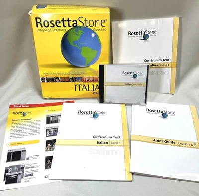 ROSETTA STONE Italian Italiano  Level 1 & 2 learn to speak a new language - Image 1 of 4