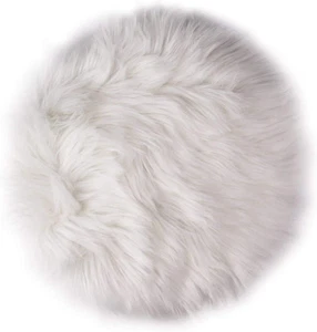 12 Inches Mini Round Faux Fur Sheepskin Rugs, Fluffy Living Room Carpet Mini - Picture 1 of 11