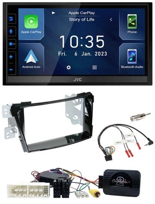 JVC DAB Bluetooth Lenkrad USB 2DIN Autoradio für Hyundai i40 ab 16 VF Klavierlac - Bild 1 von 4