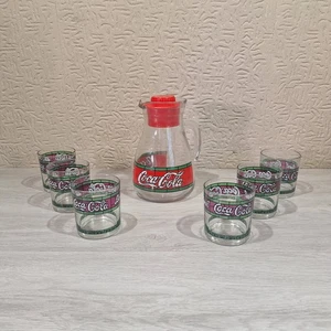 6 Bicchieri Coca Cola Liberty + Caraffa Vintage Anni 80 - Imagen 1 de 8