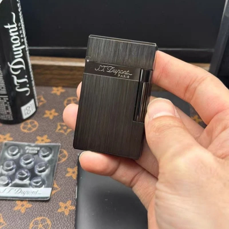 For Memorial S.T Dupont Lighter PING Sound Gas Refillable Brushed&Adapter UA25 - Immagine 1 di 4