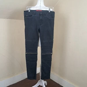 Hugo Boss Skinny Fit Biker Black Jeans Size 30/32 - Picture 1 of 15