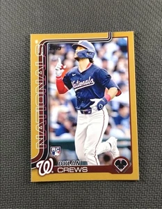 Dylan Crews 2025 Topps Serie 1 RC Rookie Gold/2025 #74 Nationals - Imagen 1 de 2