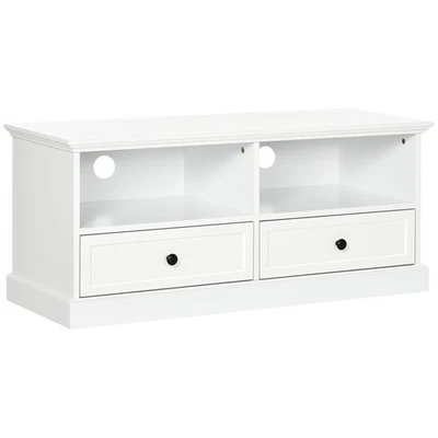 HOMCOM TV Stand with Drawers Shelves and Cable Management, for 45" TVs, White - Image 1 of 4