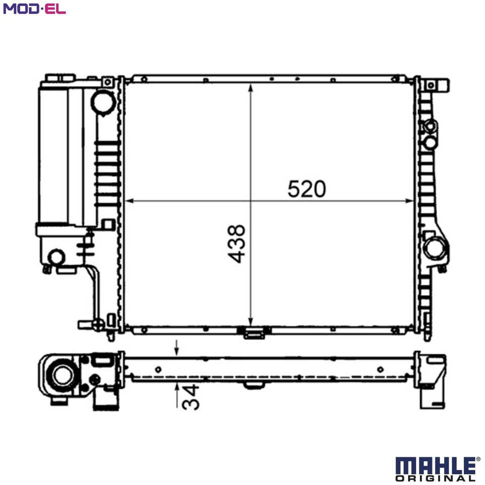 RADIATOR ENGINE COOLING CR 244 001S FOR BMW M52B20 2.0L M52B28 2.8L M52B25 2.5L - Image 1 of 4