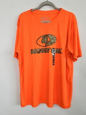 Рубашка мужская Mossy Oak XL ярко-оранжевый камуфляж логотип короткий рукав новая без ценников - Изображение 1 из 4