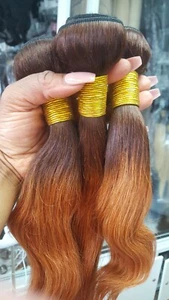 20+20+20 BRASILIANISCHES REINES MENSCHLICHES HAAR GLATT 4#/30# 2TÖNE WURZEL OMBRE 300g 12A - Bild 1 von 9