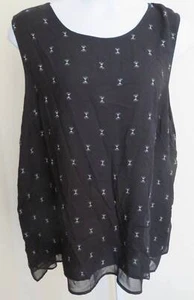 Camisa Ava Viv SIN MANGAS Forrada Wispy Negra Blanca TOP Damas 3X Plus - Imagen 1 de 4