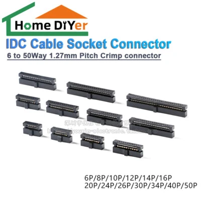 FC6 to50Way IDC-Kabelmontage-Buchsenstecker 1,27 mm Pitch Crimp-Stecker - Image 1 of 4