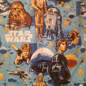 STAR WARS 1970's TWIN Sheets Set Empire Strikes Back Curtains Fabric Bedding VTG - Picture 1 of 23