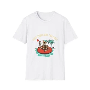 Good Times and Tan Lines Salt Licked Memories Skeleton Unisex Softstyle T-Shirt - Imagen 1 de 9