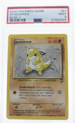 PSA 9 MINT 2000 Pokémon Game Base II #91 Sandshrew !!! - Image 1 of 4