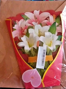 Nueva tarjeta de felicitación NIEI 3D pop-up papel flores ramo - Imagen 1 de 5