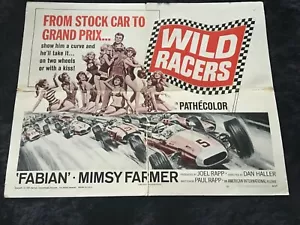 WILD RACERS Orig. 1968 Half Sheet Movie Poster w/ Fabian (Heart Throb) & MIMSY - Bild 1 von 5