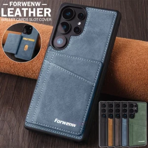 For Samsung S25 S24 S23 S22 S21 Ultra Plus Case Leather Wallet Card Slots Cover - Picture 1 of 70