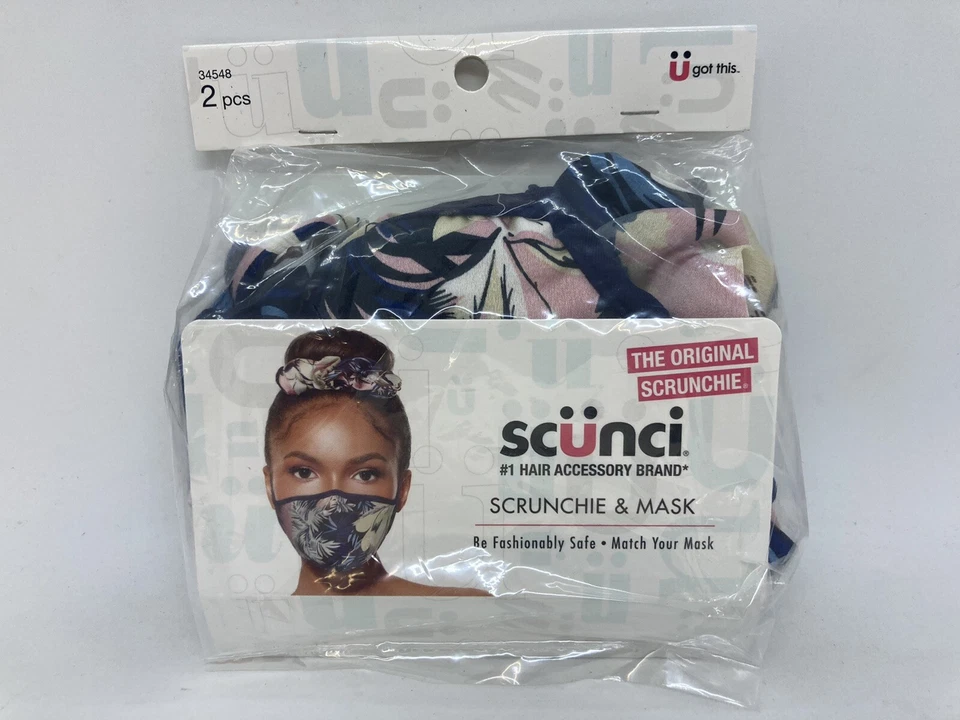 Scunci 2 Piece Scrunchie and Mask Combo Set Floral Print - Image 1 of 1