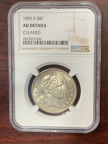 1905-S BARBER HALF DOLLAR NGC AU DETAILS: CLEANED Cover