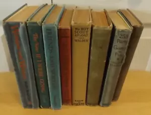Lot Of 8 Vintage Shabby Chic Books For Home Decor Props Staging Textbook Cottage - Picture 1 of 2