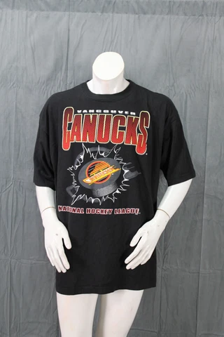 Vancouver Canucks Shirt (VTG) - Speeding Skate Burst Logo - Men's Extra-Large Cover
