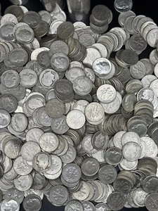[Lot of 5] Roosevelt Dimes Random Years Between 1946-1964 90% Silver - Picture 1 of 4