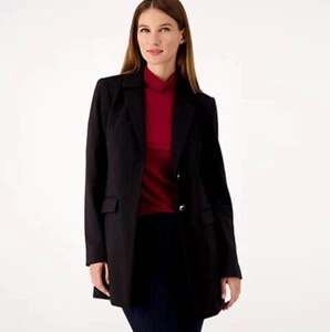 Blazer Dennis Basso Ponte foderato in maglia con tasche nero 2R A556110 - Foto 1 di 7